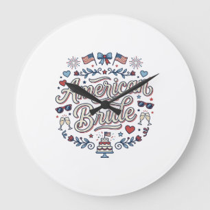 Grande Horloge Ronde Mariée Américaine Création Vectorielle De Mariage