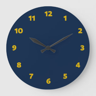 Grande Horloge Ronde Marine bleu moderne