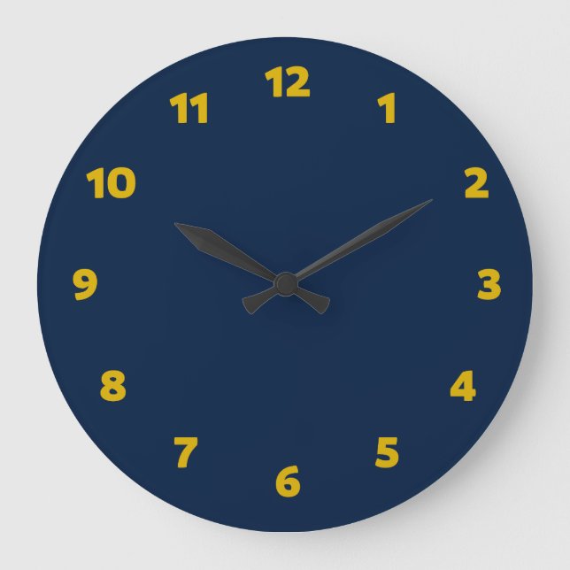 Grande Horloge Ronde Marine bleu moderne (Recto)