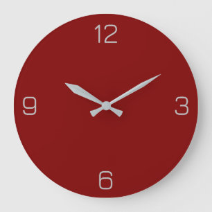 Grande Horloge Ronde Maroon / Dark Red 800000 avec ajouter une option d