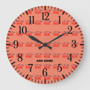 GRANDE HORLOGE RONDE MARQUE MODERNE MODERNE CORAL ORANGE VÉRIFIÉE