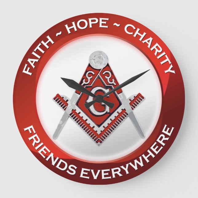 Grande Horloge Ronde Masonic Clock Red (Recto)