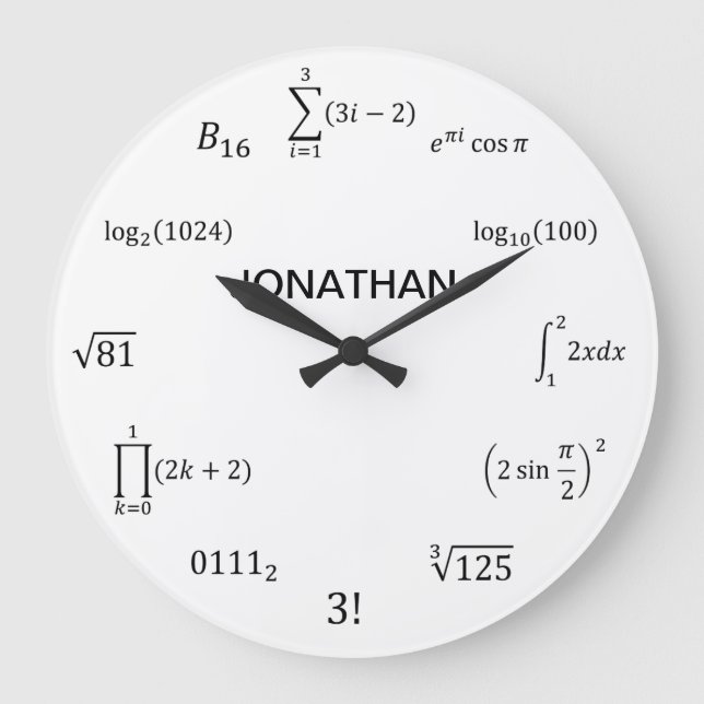 Grande Horloge Ronde Math equations et notations (Recto)
