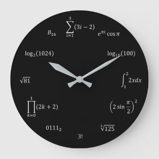 Grande Horloge Ronde Math equations et notations
