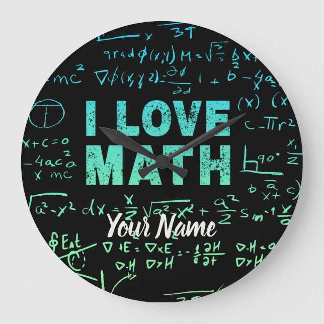 Grande Horloge Ronde Math Teacher or Mathematics Professeur et étudiant (Recto)