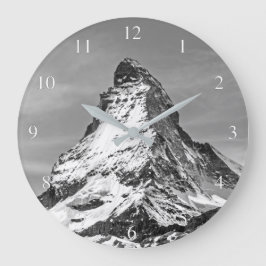 Grande Horloge Ronde Matterhorn Black and White Small Numbers