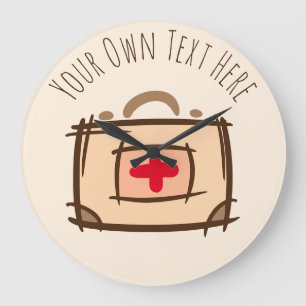 Grande Horloge Ronde Médecin, urgence, infirmière, Modèle-cadeau paramé