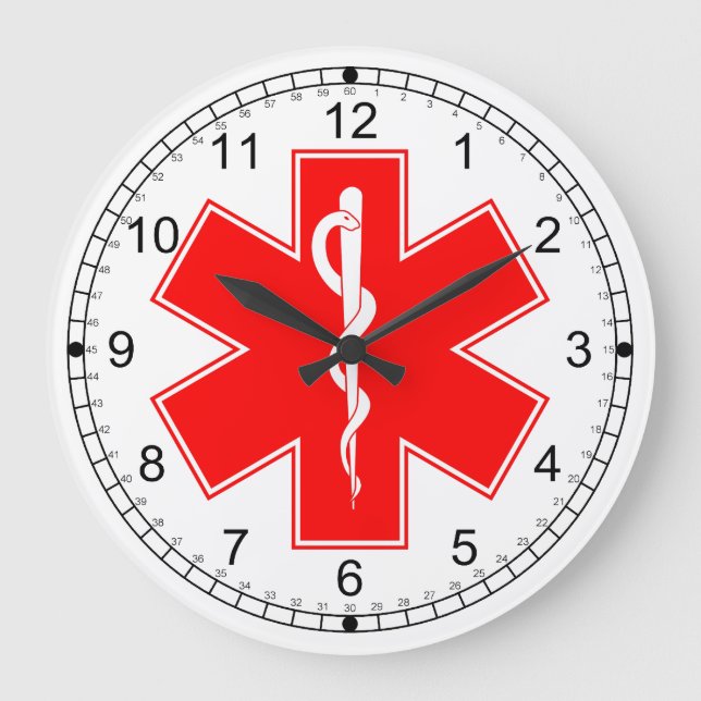 Grande Horloge Ronde Medical Alert Wall Clock (Recto)