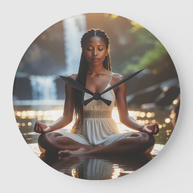 GRANDE HORLOGE RONDE MEDITATION - YOGA - WELLNESS - CARPE DIEM (Recto)