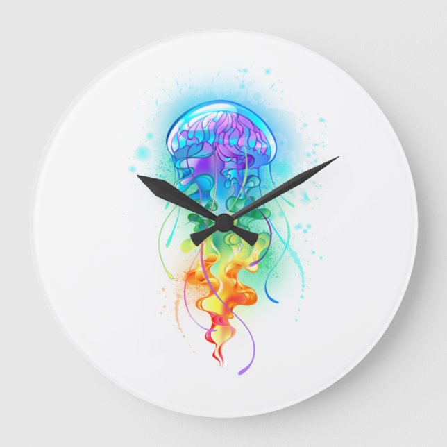 Grande Horloge Ronde Méduse arc-en-ciel (Recto)