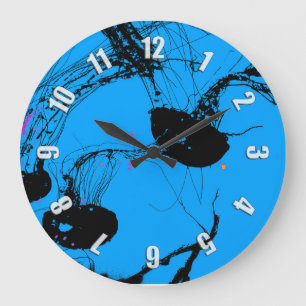 Grande Horloge Ronde Méduses - Animaux marins