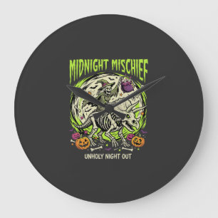 Grande Horloge Ronde Méfait de cavalier os Halloween