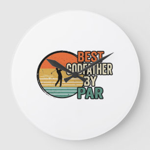 Grande Horloge Ronde Meilleur Parrain par Par Vintage Golf Vector Desig
