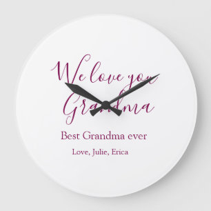Grande Horloge Ronde meilleure grand-mère toujours grands-parents cadea