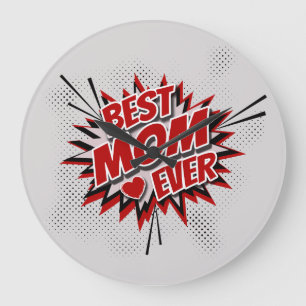 Grande Horloge Ronde Meilleure maman jamais