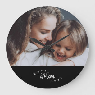 Grande Horloge Ronde Meilleure Maman Moderne Simple