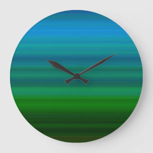 Grande Horloge Ronde Mélange en bleu et en vert