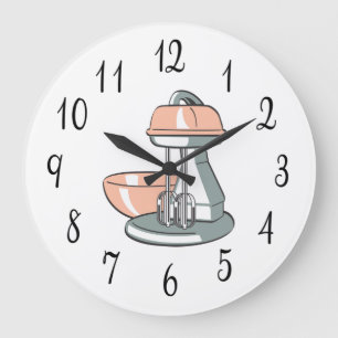 Grande Horloge Ronde Mélangeur nostalgique de cuisine
