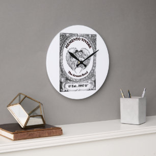 Grande Horloge Ronde Memento Vivere Art Bond Ange Vintage