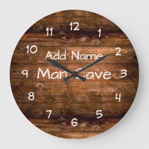 Grande Horloge Ronde Mens Man Cave Design