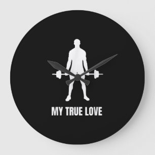 Grande Horloge Ronde Mens Weightlifter Barbell entraînement tenue d'ent