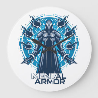 Grande Horloge Ronde Mental Armor - Hoodie Warrior Figure