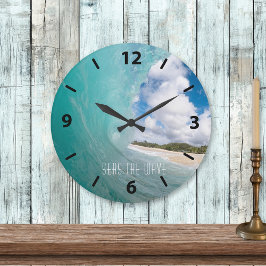 Grande Horloge Ronde Mer La Vague Tropicale Océanique