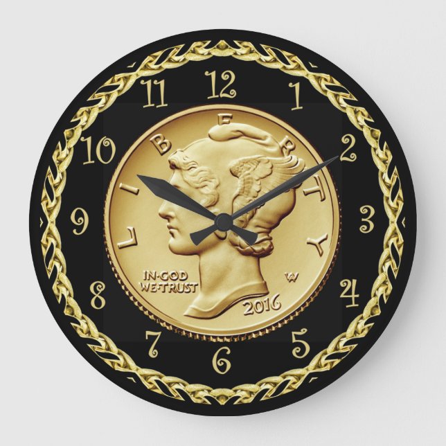 Grande Horloge Ronde Mercury Dime Centennial Gold Coin Image ~ (Recto)