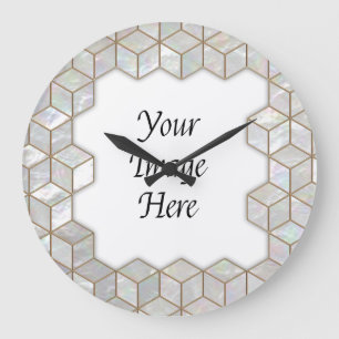 Grande Horloge Ronde Mère De Carreaux De Perle Cadre