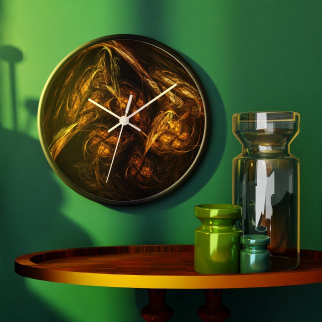 Grande Horloge Ronde Mère Terre Art Abstrait Round (Mother Earth Abstract Art Round Clock)