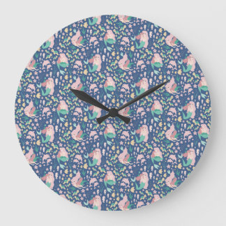 Grande Horloge Ronde Mermaid mère fille Bonding Ocean Dark Version