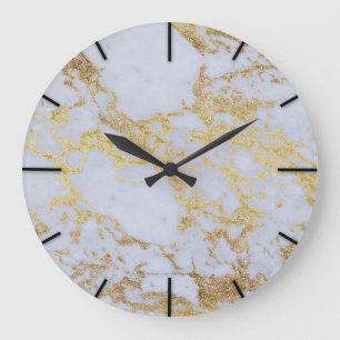 Grande Horloge Ronde Merveilleux marbre de parties scintillant moderne 