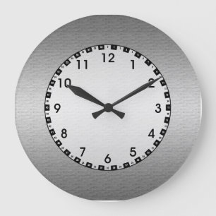Grande Horloge Ronde Métal brossé