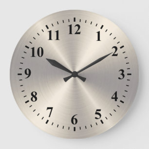 Grande Horloge Ronde Métal en acier inoxydable
