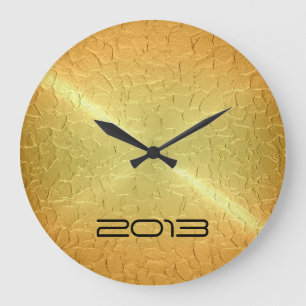 Grande Horloge Ronde Métal métallique en acier inoxydable métallique