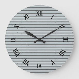 Grande Horloge Ronde Métal ondulé