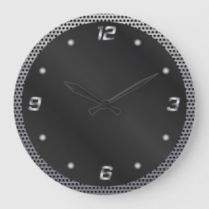 Grande Horloge Ronde Métal perforé