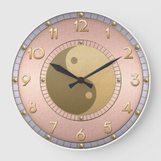 Grande Horloge Ronde Métallc Yin