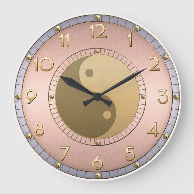 Grande Horloge Ronde Métallc Yin (Recto)