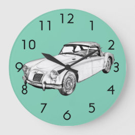 Grande Horloge Ronde MG Illustration de voiture de sport convertible