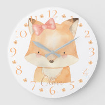 Mignon renard bébé aquarelle personnalisé avec nom