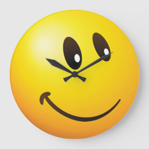 Grande Horloge Ronde mignon vous regardant emoji