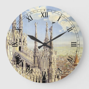 Grande Horloge Ronde Milano Italie Cathédrale Gothique Duomo Voyage Vin