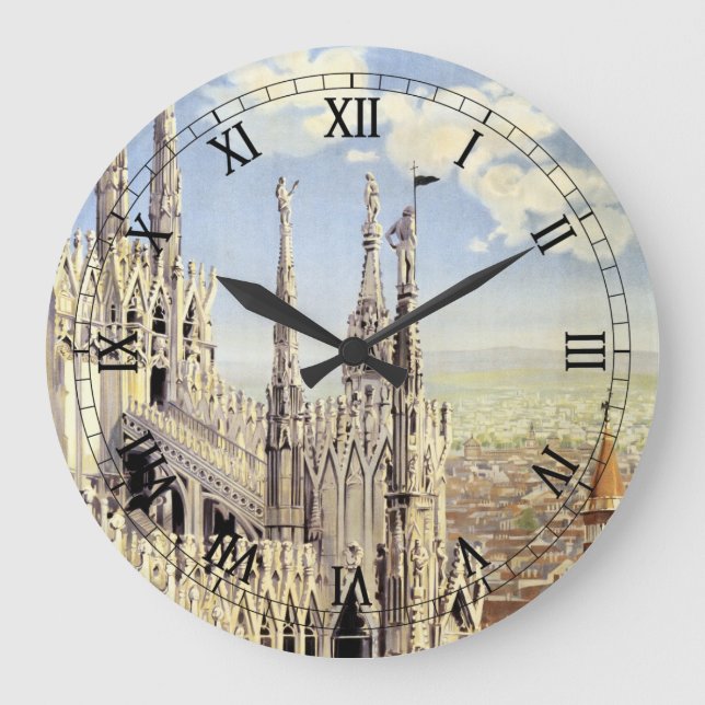 Grande Horloge Ronde Milano Italie Cathédrale Gothique Duomo Voyage Vin (Recto)