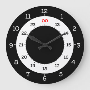 GRANDE HORLOGE RONDE MILITARY TIME - FORMAT 12 HOUR