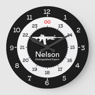 GRANDE HORLOGE RONDE MILITARY TIME - FORMAT 12 HOUR