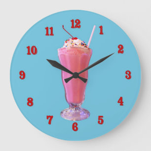 Grande Horloge Ronde Milkshake de fraise