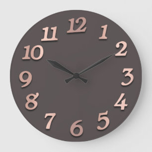 Grande Horloge Ronde Minimal Arabic Numbers Rose Gray Gold Graphite