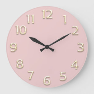 Grande Horloge Ronde Minimalisme de l'effet Gold Rose 3D