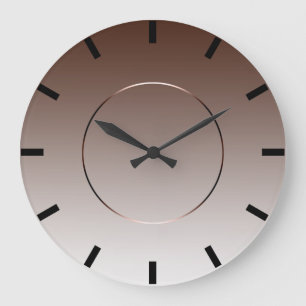 Grande Horloge Ronde Minimalisme moderne Café Brown Black Ombre